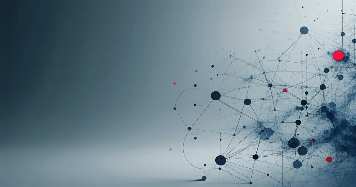 Abstract visualization of looping threat hunt network with node connections