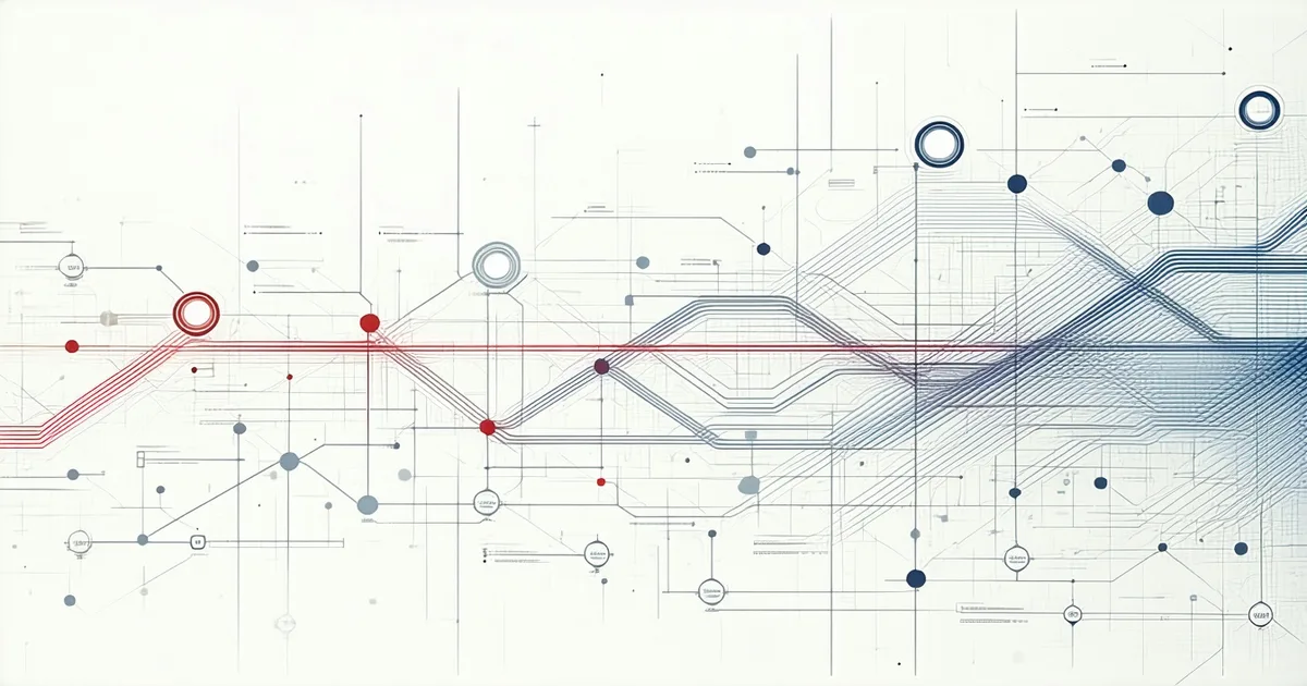 Abstract illustration of automated routing and escalation workflow paths