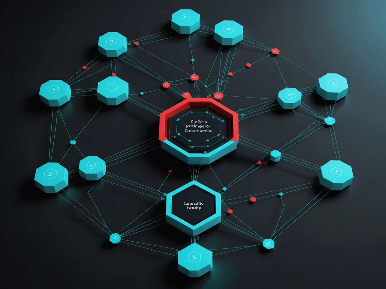 Three converging data conduits at a central aggregation node