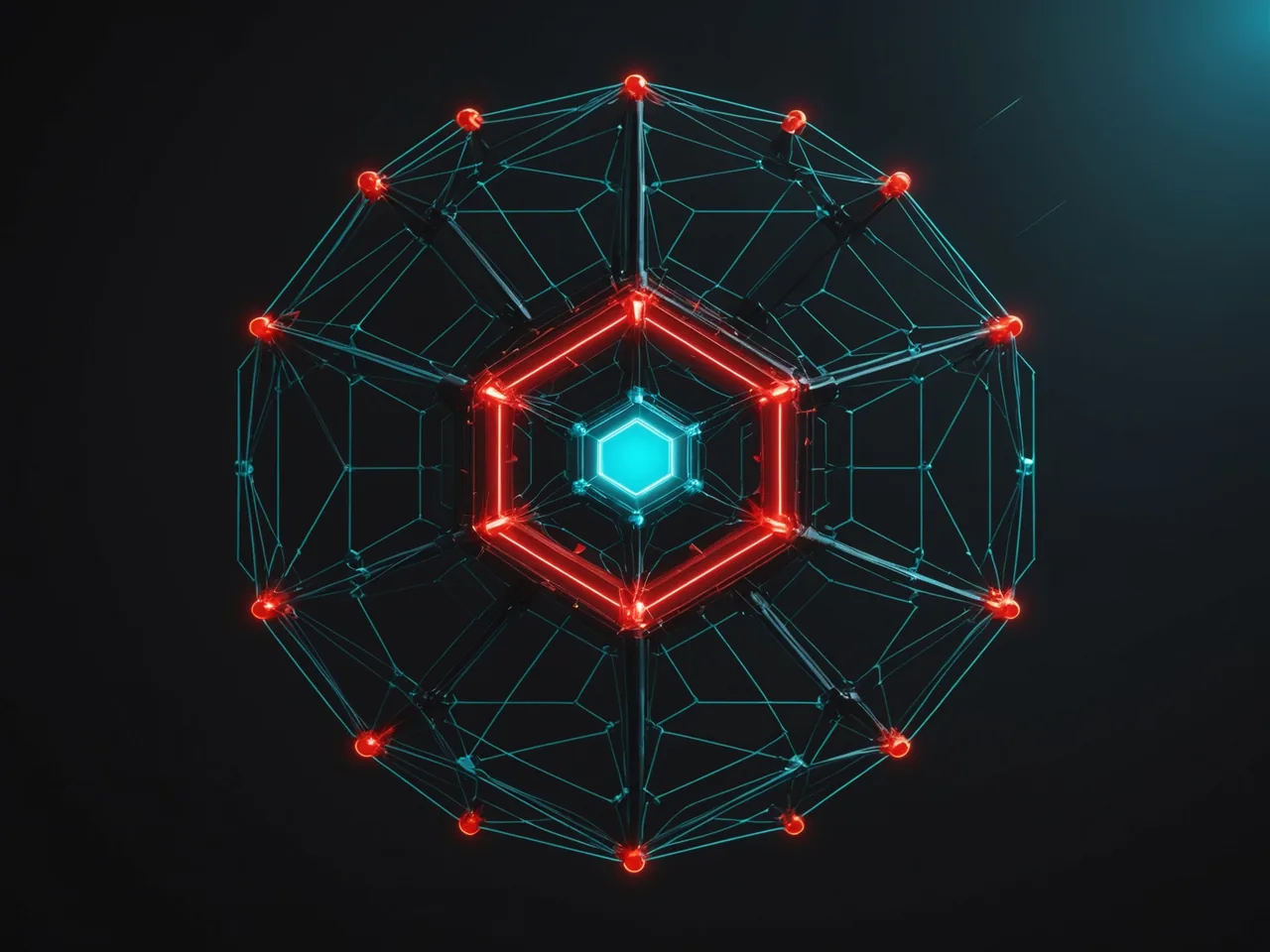Cyan trigger pulse cascading into sealed quarantine perimeter