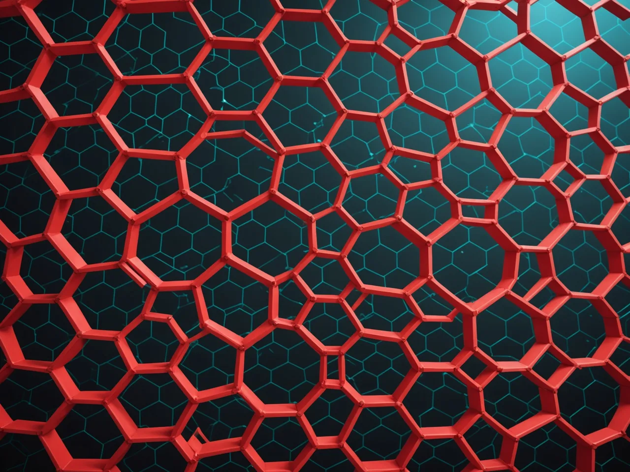 Cyan search beams sweeping a charcoal lattice for latent indicators